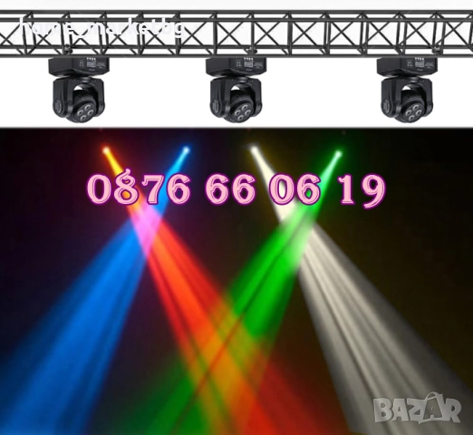 Дискотечен прожектор с 4 диода, прожектор Moving Head , снимка 4 - Декорация за дома - 52423556
