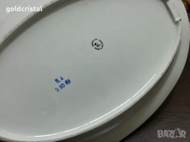 стар български порцелан плато елипса , снимка 6 - Антикварни и старинни предмети - 48936544