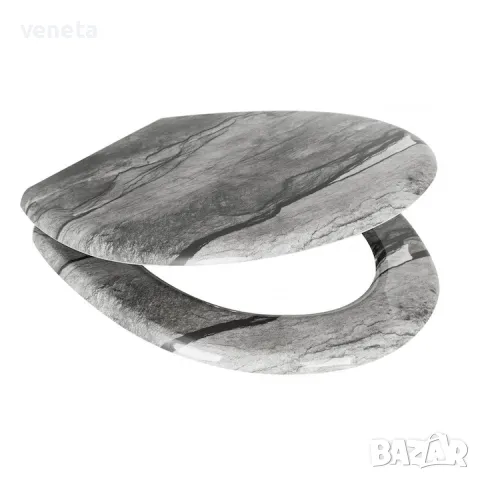 Тоалетен капак, Duroplast GREYSTONE, Антибактериален, Бавно затваряне, снимка 3 - Други стоки за дома - 48369346