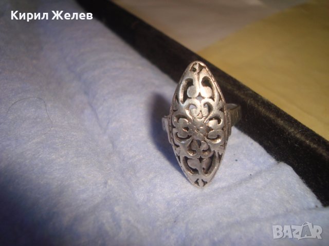 СТАРИНЕН АЖУРЕН АР НУВО СРЕБЪРЕН ФЛОРАЛЕН ПРЪСТЕН ВИСОКА ПРОБА СРЕБРО МАЙСТОРСКА РАБОТА УНИКАТ 7141, снимка 17 - Антикварни и старинни предмети - 37395445