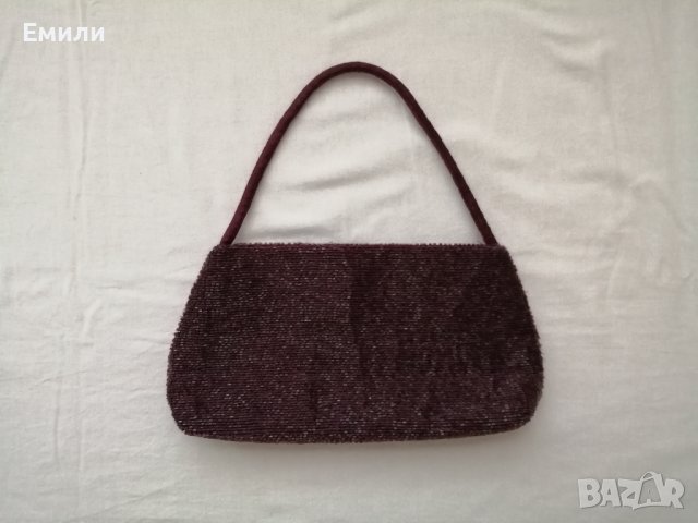 Accessorize малка дамска чанта с мъниста във виолетов цвят - със забележки, снимка 2 - Чанти - 43946030