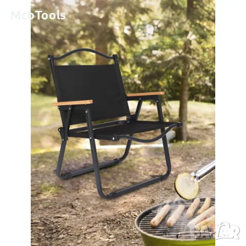 Къмпинг стол сгъваем от плат – Черен, снимка 5 - Къмпинг мебели - 47782845