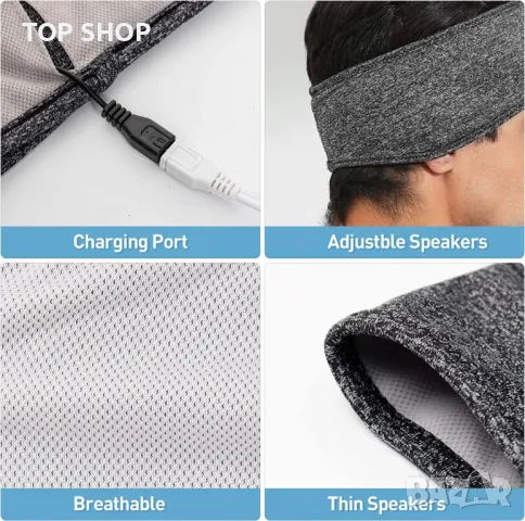 Perytong Bluetooth спортни слушалки в лента за глава, снимка 6 - Bluetooth слушалки - 48780427