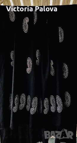 Луксозен голям вълнен шал с блестящи камъчета, снимка 6 - Шалове - 52932409