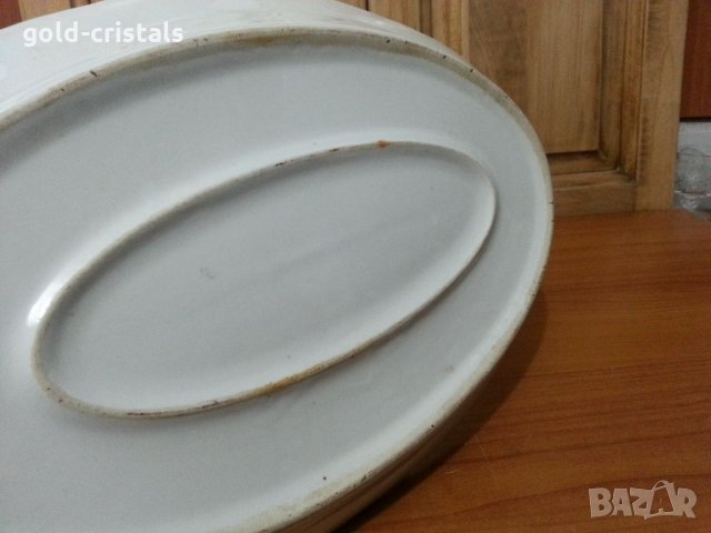 Стар български порцелан плато елипса, снимка 6 - Антикварни и старинни предмети - 35448674