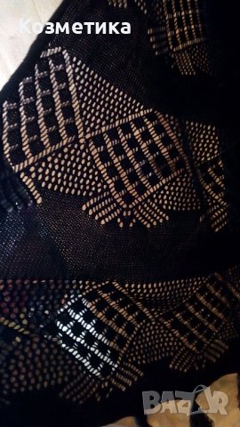 Голям черен памучен шал, снимка 2 - Шалове - 43063856