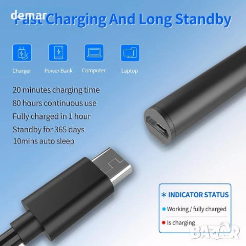 Стилус MAYDORHER за Microsoft Surface Pro 11/10/9/X/8/7/6/5/4/3, черен, снимка 5 - Друга електроника - 50907746