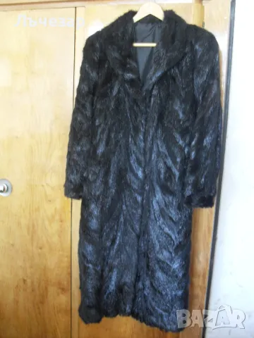 Продавам кожено палто с естествен косъм