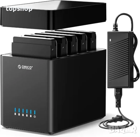 НАЛИЧНА нова, тествана докинг станция ORICO 5 Bay с 5 слота до 90tb, снимка 2 - Друга електроника - 50577244