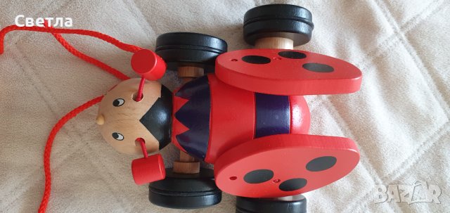 Дървена играчка за дърпане Goki - Калинка, снимка 3 - Други - 39647466