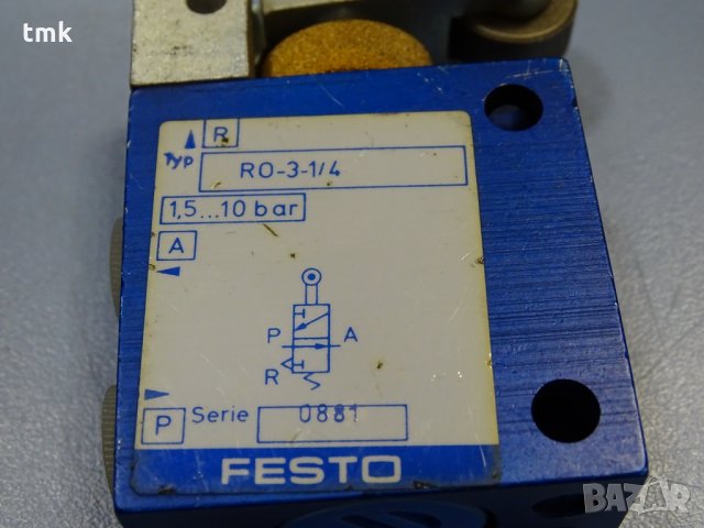 Пневматични крайни изключватели Festo RO-3-1/4, Festo GG-1/4, RS-3-1/8 , снимка 3 - Резервни части за машини - 32250316