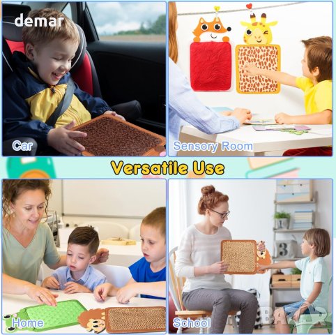 Uiopy Сензорни постелки Играчки за деца с аутизъм: Зоопарк - 8 броя, снимка 7 - Други - 43490536