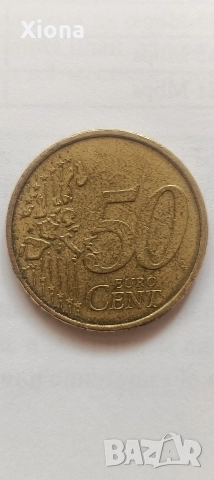 Рядка монета 50 евро цента Бранденбургска врата 2002 г. Германия, снимка 2 - Нумизматика и бонистика - 52964220