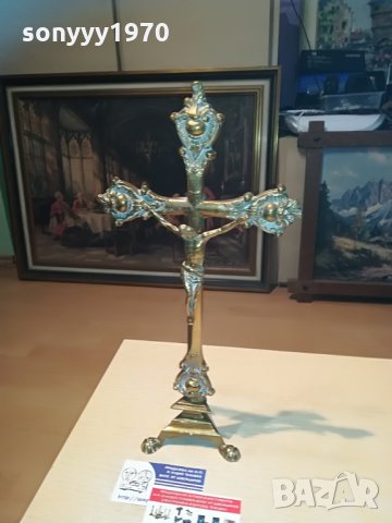 КРЪСТ-МЕД/МЕСИНГ-МАСИВЕН С ХРИСТОС-38Х20Х10СМ, снимка 6 - Колекции - 29066844