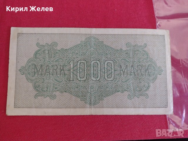 Райх банкнота 1000 марки 1922г. Германия рядка за колекционери 28215, снимка 9 - Нумизматика и бонистика - 37143403