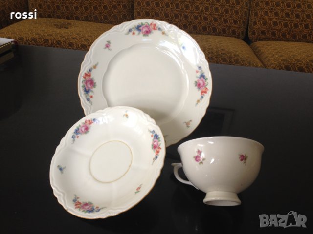 Schönwald 1935 г. Нов немски комплект трио за чай/кафе и десерт, чаша и 2 чинии, сервиз, сет, чиния , снимка 12 - Антикварни и старинни предмети - 33422815