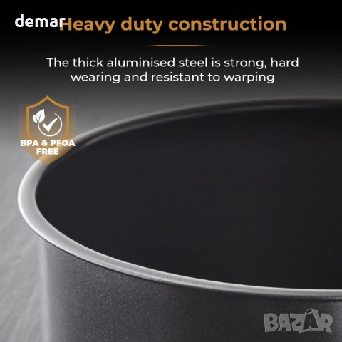 Дълбока форма за торта с незалепващо покритие, 20 см, черна, Tower T943020HG21 Precision Plus, снимка 4 - Съдове за готвене - 43718628