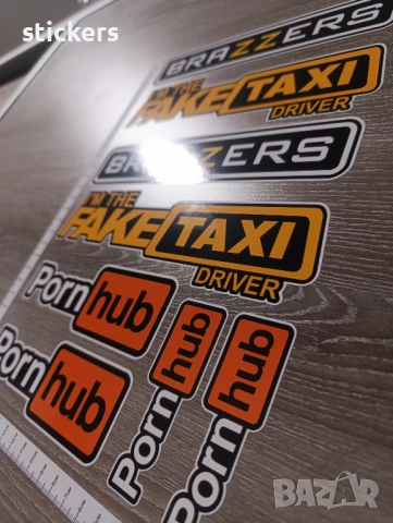 Brazzers, FakeTaxi, Pornhub Стикери Stickers - 8 бр. лист А4, снимка 3 - Аксесоари и консумативи - 51435839