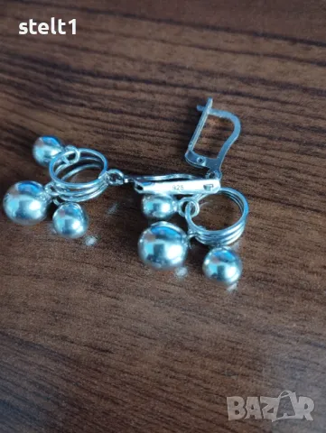 Сребърен пръстен и обеци, снимка 3 - Пръстени - 29297373