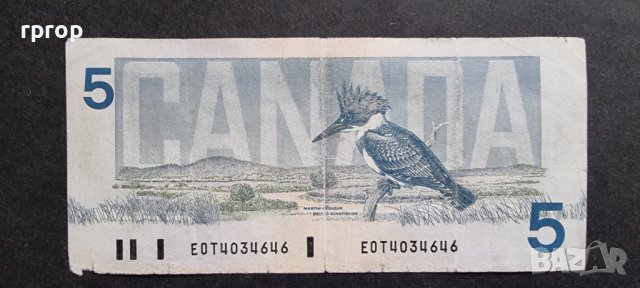 Канада  5 долара. 1986 година., снимка 2 - Нумизматика и бонистика - 44129048