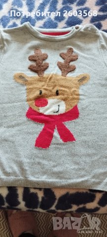 Бебешки коледен пуловер!, снимка 3 - Бебешки блузки - 39990105