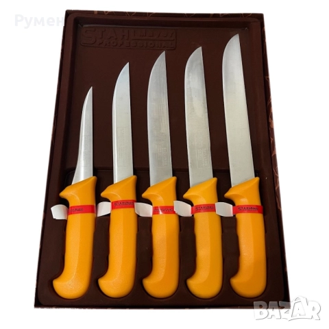 Комплект Немски професионални месарски ножове  , 5 броя STAHLMAYER Exclusive  + подарък, снимка 5 - Други - 51690305