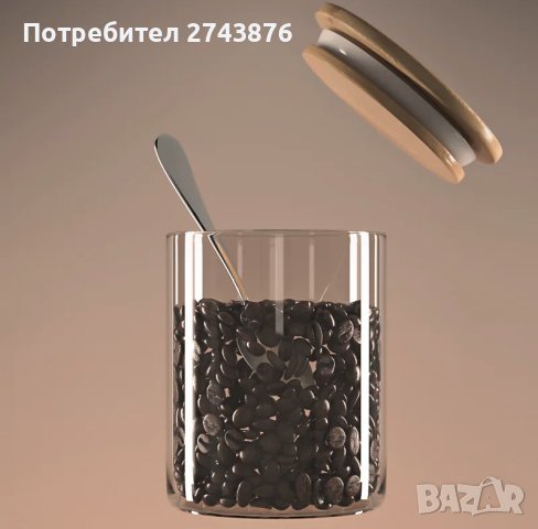 Стъклен буркан с бамбуков капак Кръгъл,12х10см , снимка 5 - Аксесоари за кухня - 43989026