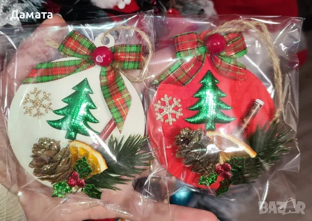 Коледни късмети/висулки за закачане/ магнитче/топки/торбички от зебло, снимка 4 - Коледни подаръци - 48274062