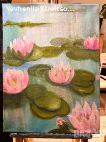 Картина маслом ЛЕГКОЕ ПРИКОСНОВЕНИЕ К МОНЕ. ВОДЯНЫЕ ЛИЛИИ