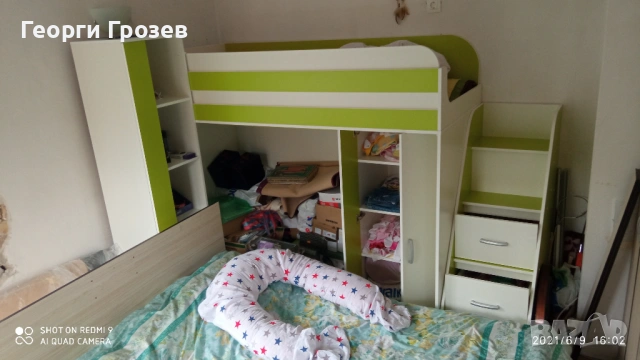 Високо легло и шкаф, снимка 7 - Мебели за детската стая - 53004104