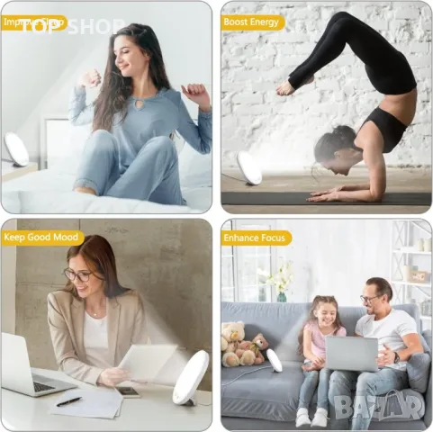 Лампа за дневна светлина Lobertingu с 3 нива на яркост, 10000 лукса, снимка 6 - Настолни лампи - 49731128