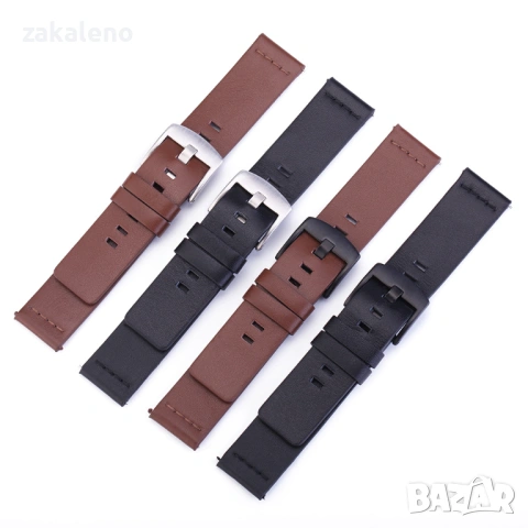 GL03 Кожена каишка за Apple Huawei Samsung Galaxy Watch Xiaomi Garmin, снимка 7 - Резервни части за телефони - 53196450