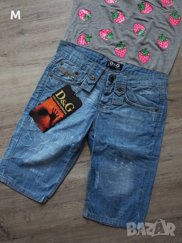 НОВИ къси дамски дънкови панталонки на D&G на намаление , снимка 1 - Къси панталони и бермуди - 28224326