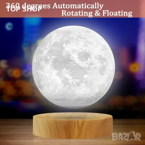 Левитираща лампа 3D луна, снимка 6 - Декорация за дома - 48780300