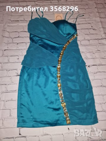 Нова къса официална рокля с камъни