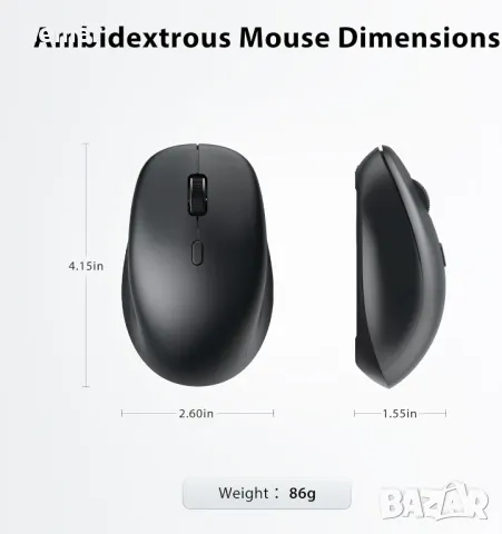 Комплект безжична Bluetooth клавиатура и мишка iClever, акумулаторна с двоен режим (Bluetooth+2.4G), снимка 8 - Клавиатури и мишки - 49405384