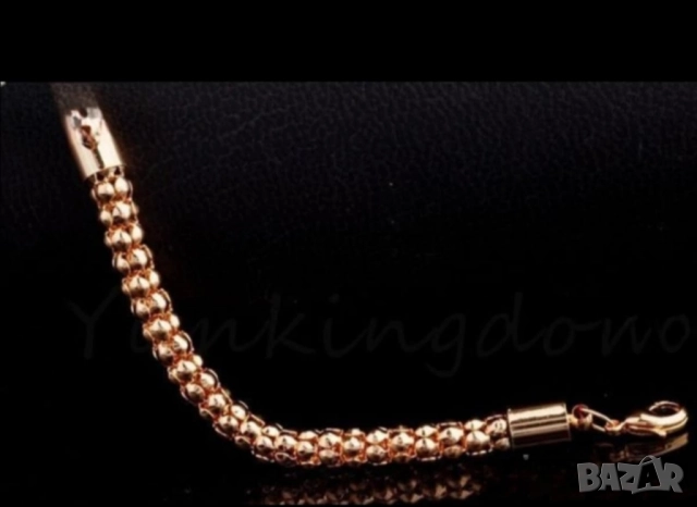 Разкошна гривна 14к попълнено злато 15 лв., снимка 3 - Гривни - 51785423