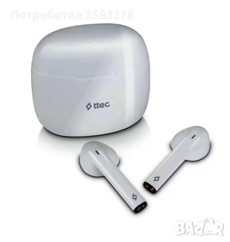 НОВИ! Бели, безжични Bluetooth слушалки Ttec Mode TWS, снимка 2 - Bluetooth слушалки - 53051545