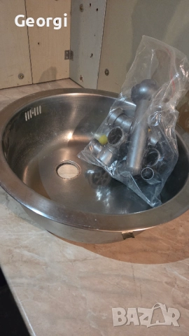 Мивка за кухня алпака кръгла плюс подарък сифон., снимка 2 - Мивки - 52953598