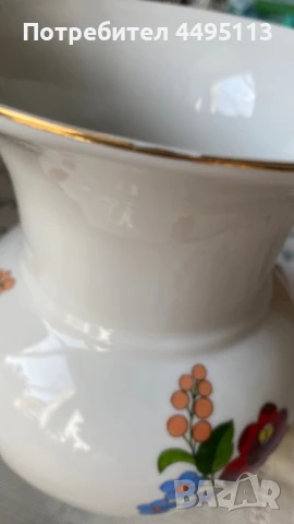 Порцеланова ваза за цветя Унгария, снимка 4 - Вази - 50576039
