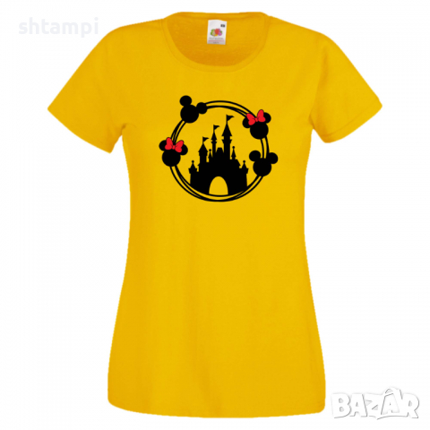 Дамска тениска Disney Castle 1 Mickey Mouse,Minnie Mouse,Мини Маус,Микки Маус.Подарък,Изненада,, снимка 10 - Тениски - 36526132