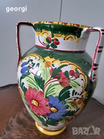 немска керамична ваза с три дръжки уникат   10/2, снимка 4 - Вази - 48903612