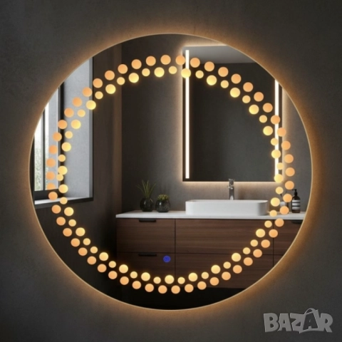 Луксозно огледало с LED осветление и сензорна технология, снимка 3 - Други стоки за дома - 51852491