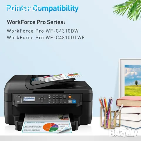 Clywenss 408L мастилени касети, съвместими с Epson 408L 408XL,4 касети, снимка 2 - Консумативи за принтери - 49965458