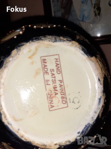 Сатцума Satsuma стара ваза буркан порцелан маркиран, снимка 5 - Антикварни и старинни предмети - 43170975