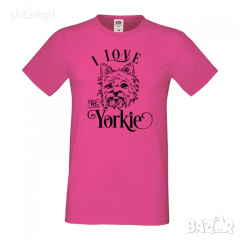 Мъжка тениска I Love My Yorkie Dog,Куче, животно,подарък,изненада