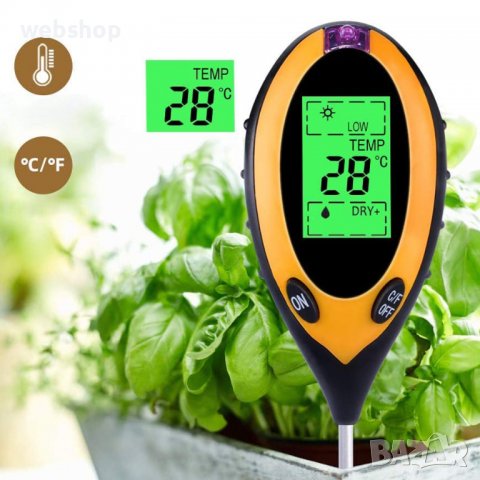 Уред за измерване на влажност, температура, светлина и PH на почвата, снимка 7 - Градинска техника - 39537934
