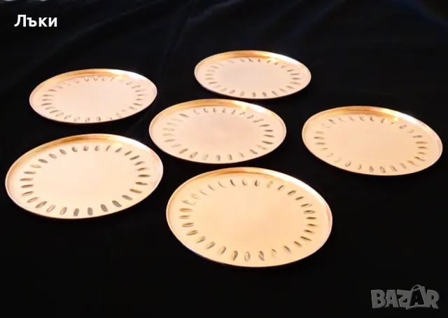 Медна чиния,подложка за чаша,чиста червена мед. 