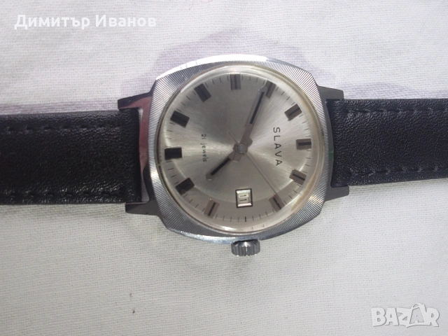 Слава с дата - съветски механичен часовник, с ръчно навиване. , снимка 2 - Мъжки - 53445543