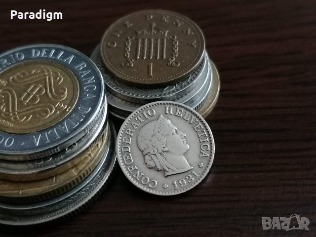 Монета - Швейцария - 5 рапен | 1931г., снимка 2 - Нумизматика и бонистика - 34931869